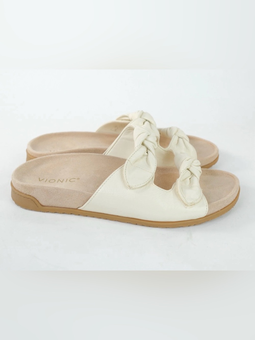 LARA Cream Braided Slide Sandals